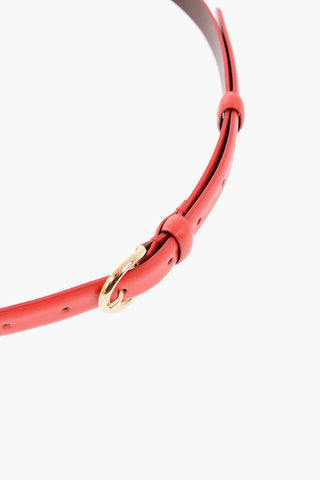 Metal Buckle POPPY Leather Slim Belt