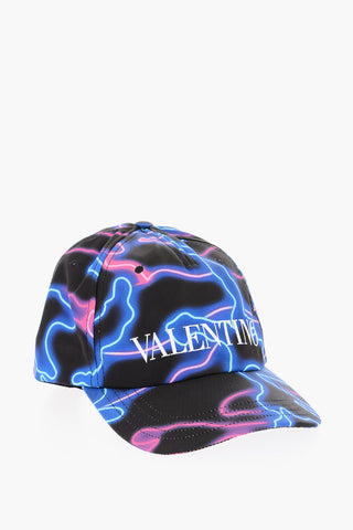 Logoed Nylon Cap with Neon-camou Print