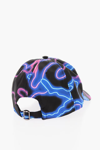 Logoed Nylon Cap with Neon-camou Print