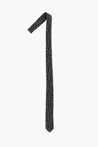 Silk Tie with Jacquard Polka-dots Motif