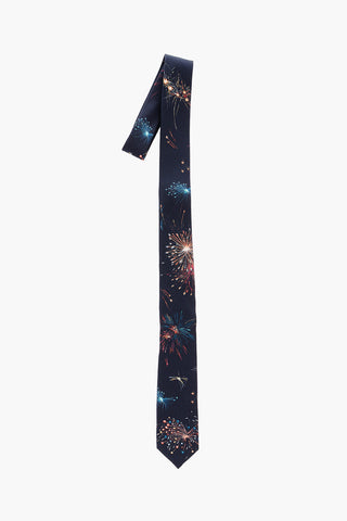Silk Tie with Firework-print