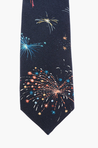 Silk Tie with Firework-print
