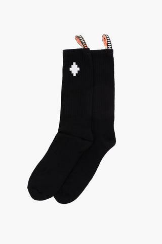 Cotton-blend Socks with Jacquard Logo