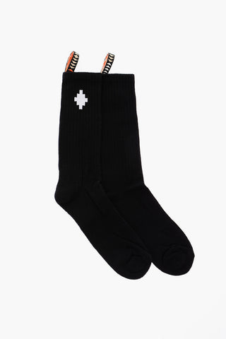 Cotton-blend Socks with Jacquard Logo