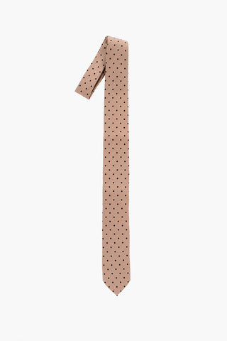 Silk Tie with Jacquard Polka-dots Motif