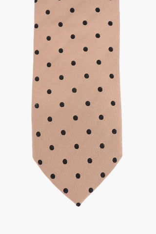 Silk Tie with Jacquard Polka-dots Motif