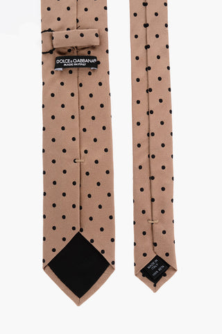 Silk Tie with Jacquard Polka-dots Motif