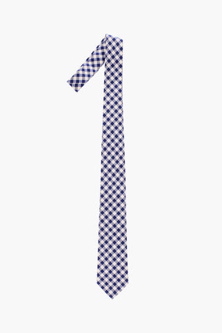 Gingham-checkered Cotton Tie