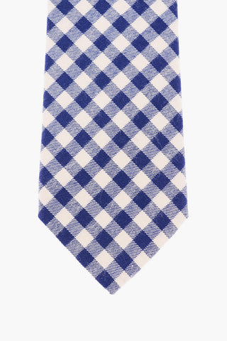 Gingham-checkered Cotton Tie