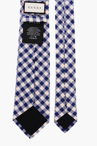 Gingham-checkered Cotton Tie