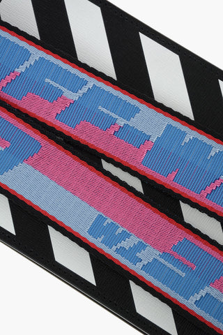 Grained-leather BINDER VERTICAL Phone Holder with Logoed Woven Strap