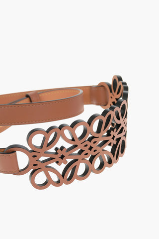 Leather Belt Embellished with ANAGRAM