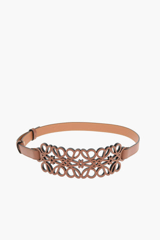 Leather Belt Embellished with ANAGRAM