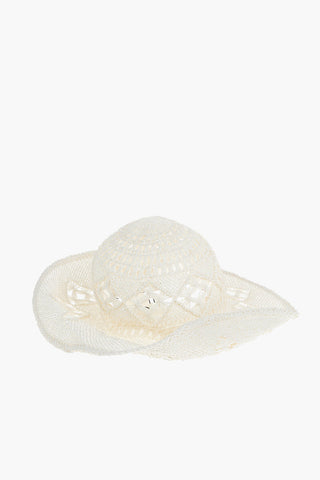 Cappello in Paglia Crochet con Ala Arricciata