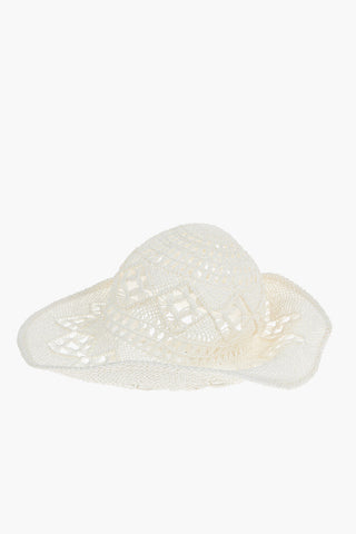 Cappello in Paglia Crochet con Ala Arricciata