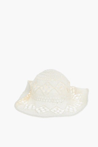 Cappello in Paglia Crochet con Ala Arricciata