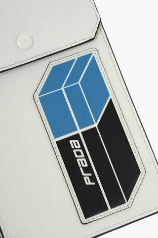 Saffiano-leather Iphone Holder with Logo Patch