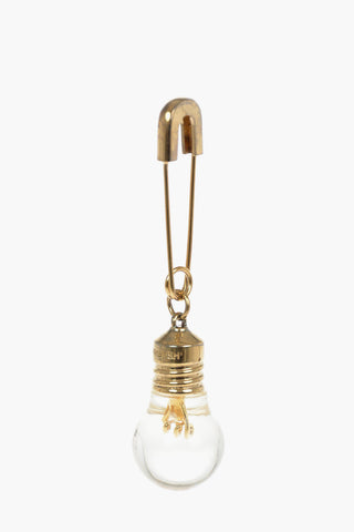 Gold-toned Single Earring with Light-bulb-shaped Pendant