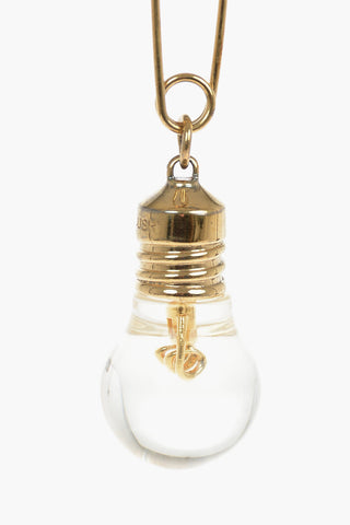 Gold-toned Single Earring with Light-bulb-shaped Pendant