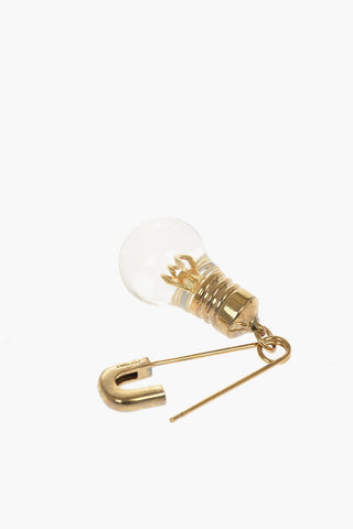 Gold-toned Single Earring with Light-bulb-shaped Pendant