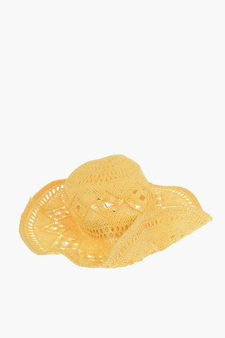 Cappello in Paglia Crochet con Ala Arricciata