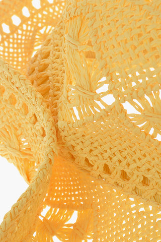 Cappello in Paglia Crochet con Ala Arricciata