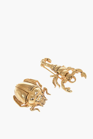 Gold-toned Brooch Set in Scorpion and Beetle Shape