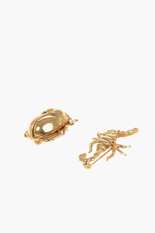 Gold-toned Brooch Set in Scorpion and Beetle Shape