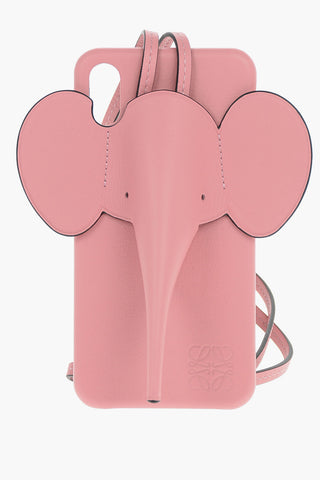 Grained-leather ELEPHANT Iphone X Case with Detachable Strap