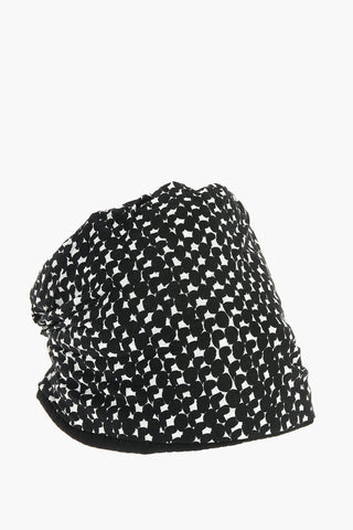 Wool-blend Reversible Turban in Geometric Pattern