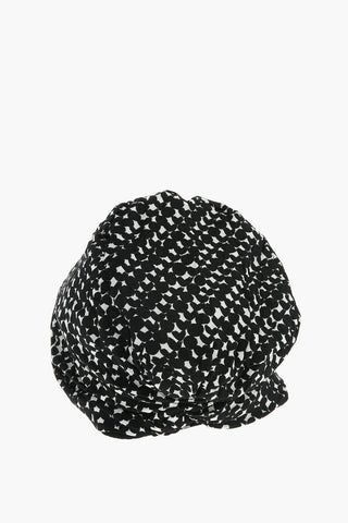 Wool-blend Reversible Turban in Geometric Pattern