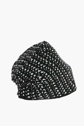 Wool-blend Reversible Turban in Geometric Pattern