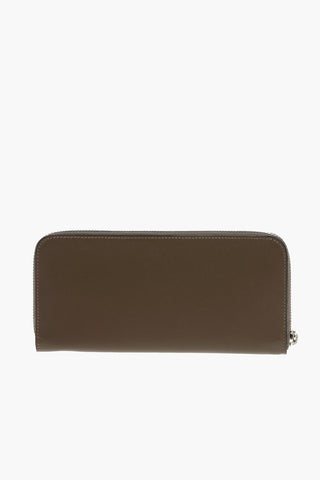 Leather Wallet with Embossed Anagram Logo