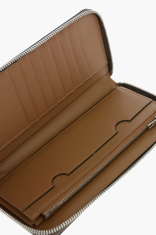 Leather Wallet with Embossed Anagram Logo