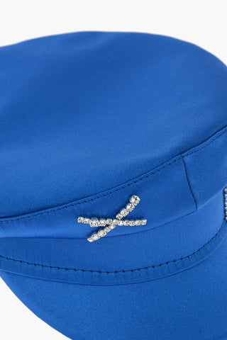 Crystal-embellished Satin Baker Boy Hat