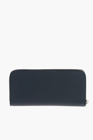 Leather Wallet with Embossed Anagram Logo