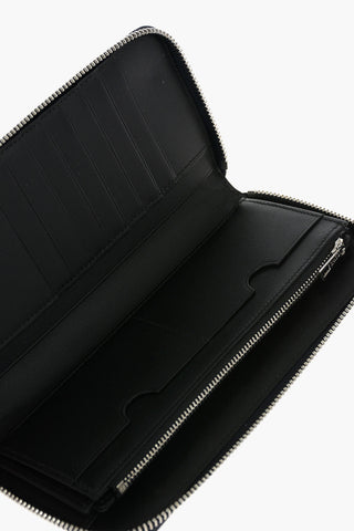Leather Wallet with Embossed Anagram Logo