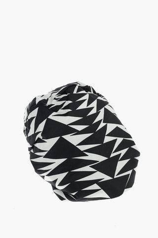 Wool-blend IRIS Reversible Turban in Geometric Motif