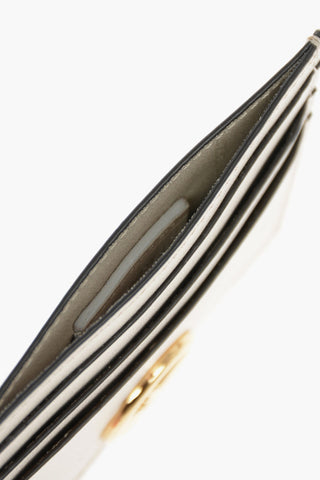 Leather FF Card Holder with Gold-toned Logo