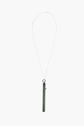 Silver SSS CIG CASE Necklace with Cylinder-shaped Pendant