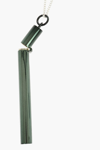 Silver SSS CIG CASE Necklace with Cylinder-shaped Pendant