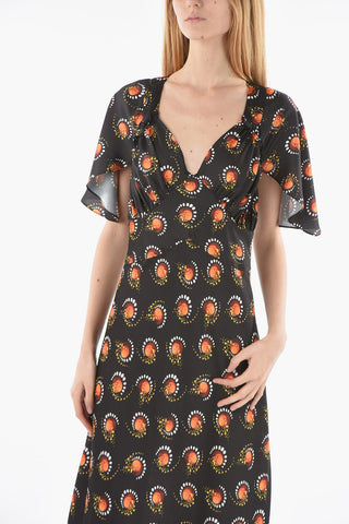 Butterfly Sleeves V Neck Maxi Dress