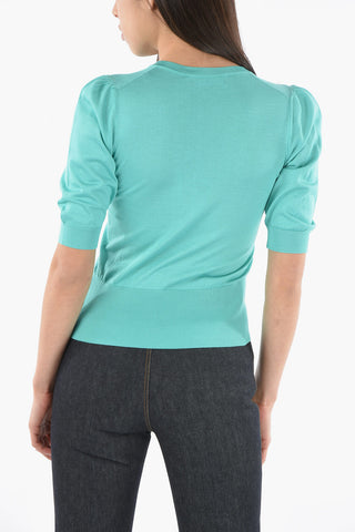 Maglia in Seta Girocollo con Maniche 3/4