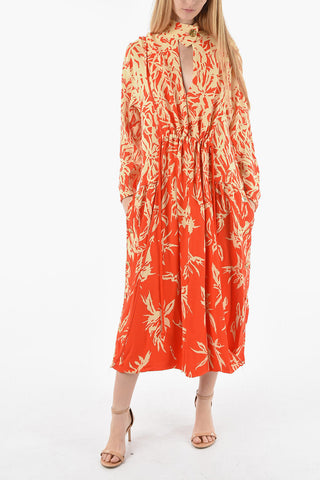 Vestito Maxi A Maniche Lunghe Con Coulisse