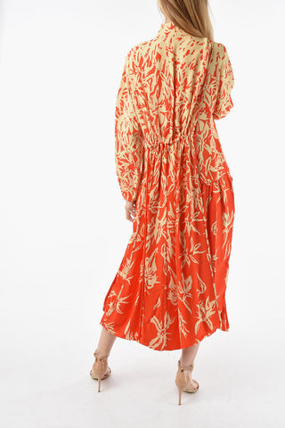 Vestito Maxi A Maniche Lunghe Con Coulisse