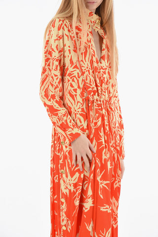 Vestito Maxi A Maniche Lunghe Con Coulisse