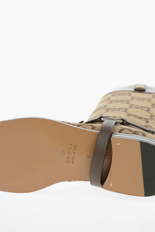 Under the knee GG Monogram Fabric Boots with Leather Strap 3,5cm