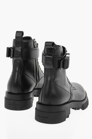 Calfskin TERRA Ankle Boots with Logoed Buckle 5cm