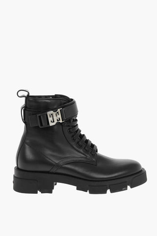 Calfskin TERRA Ankle Boots with Logoed Buckle 5cm