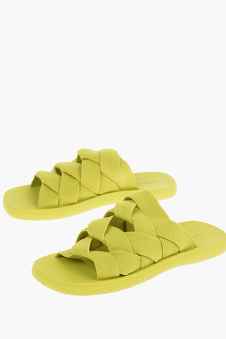 Braided Canvas Slippers With Rubber Soles